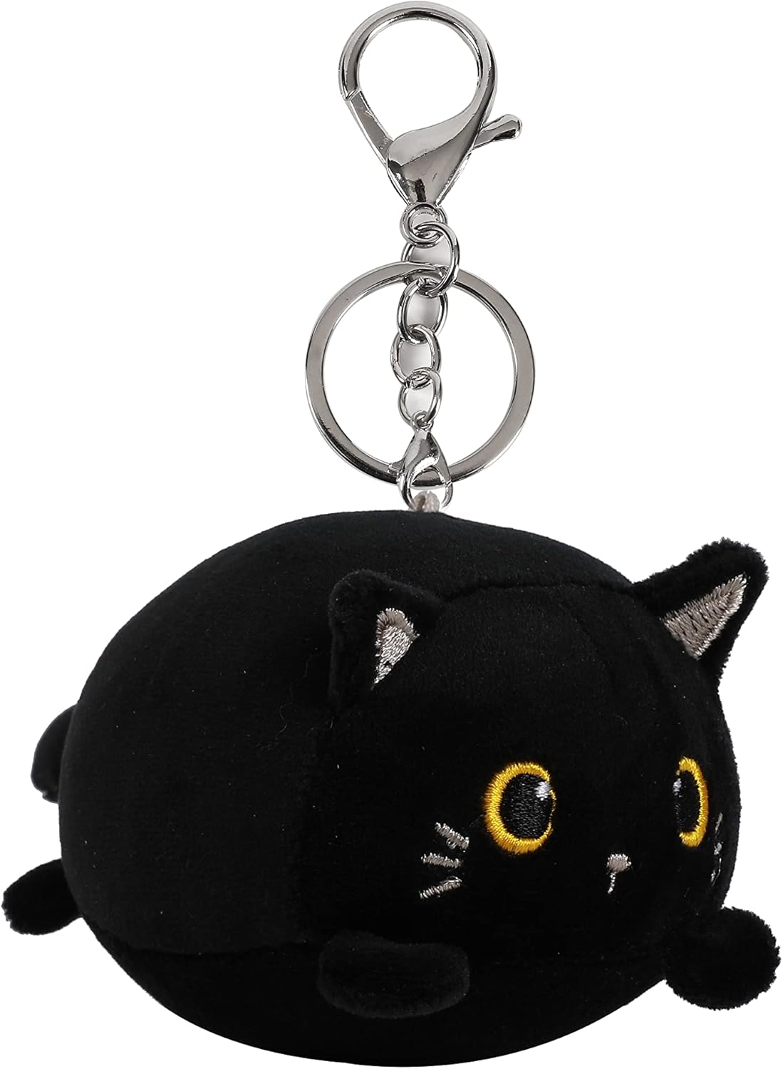 I-TOTAL® - Porte-clé en peluche douce 10 x 11 x 9 cm (CHAT NOIR)
