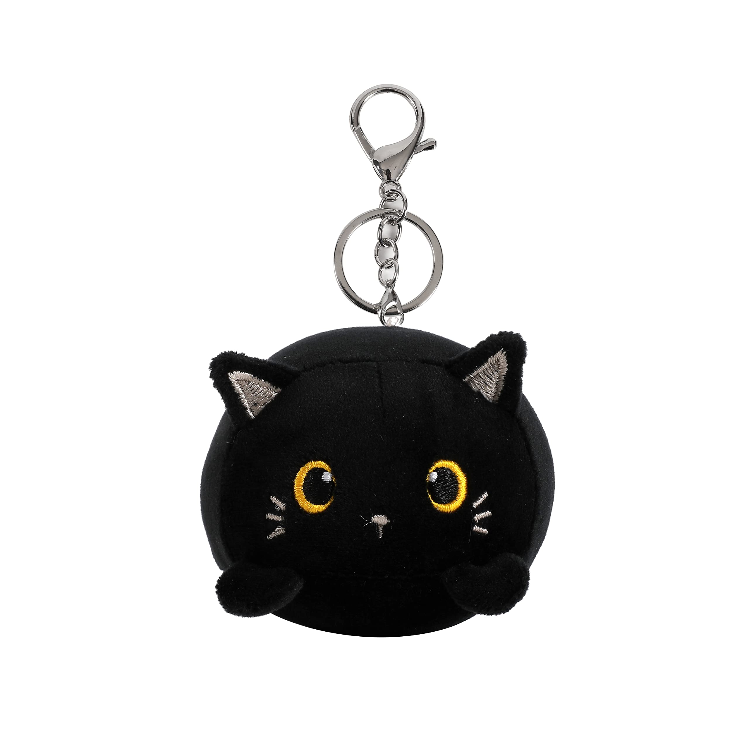 I-TOTAL® - Porte-clé en peluche douce 10 x 11 x 9 cm (CHAT NOIR)