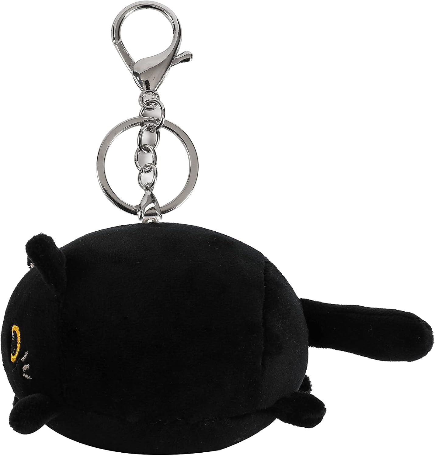 I-TOTAL® - Porte-clé en peluche douce 10 x 11 x 9 cm (CHAT NOIR)