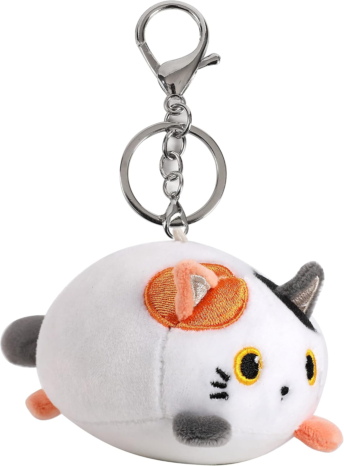 I-TOTAL® - Portachiave con gancio, simpatico animaletto morbido peluche 10 x 11 x 9 cm Gatto