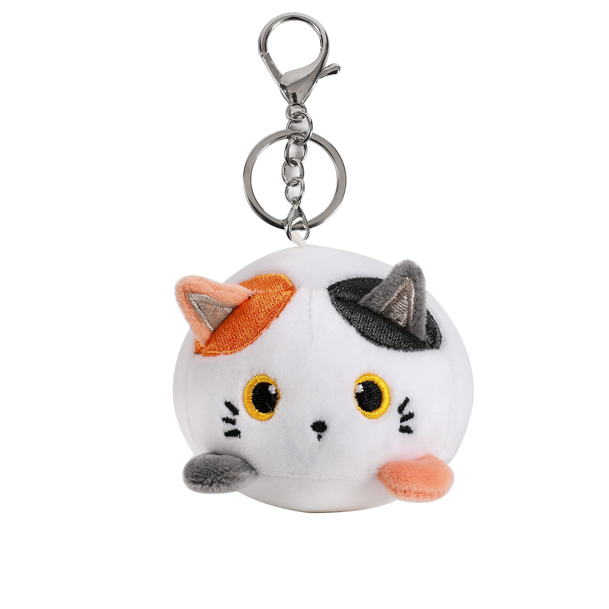 I-TOTAL® - Portachiave con gancio, simpatico animaletto morbido peluche 10 x 11 x 9 cm Gatto