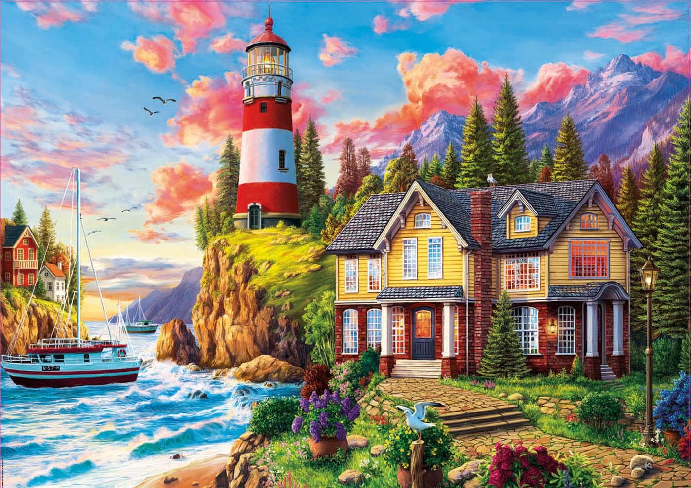 Educa - Puzzle da 3000 pezzi per adulti | Lighthouse Landscape. Misura: 120 x 85 cm. Include servizio pezzi mancanti. Consigliato a partire dai 14 anni (18507) Puzzle Faro vicino all'oceano