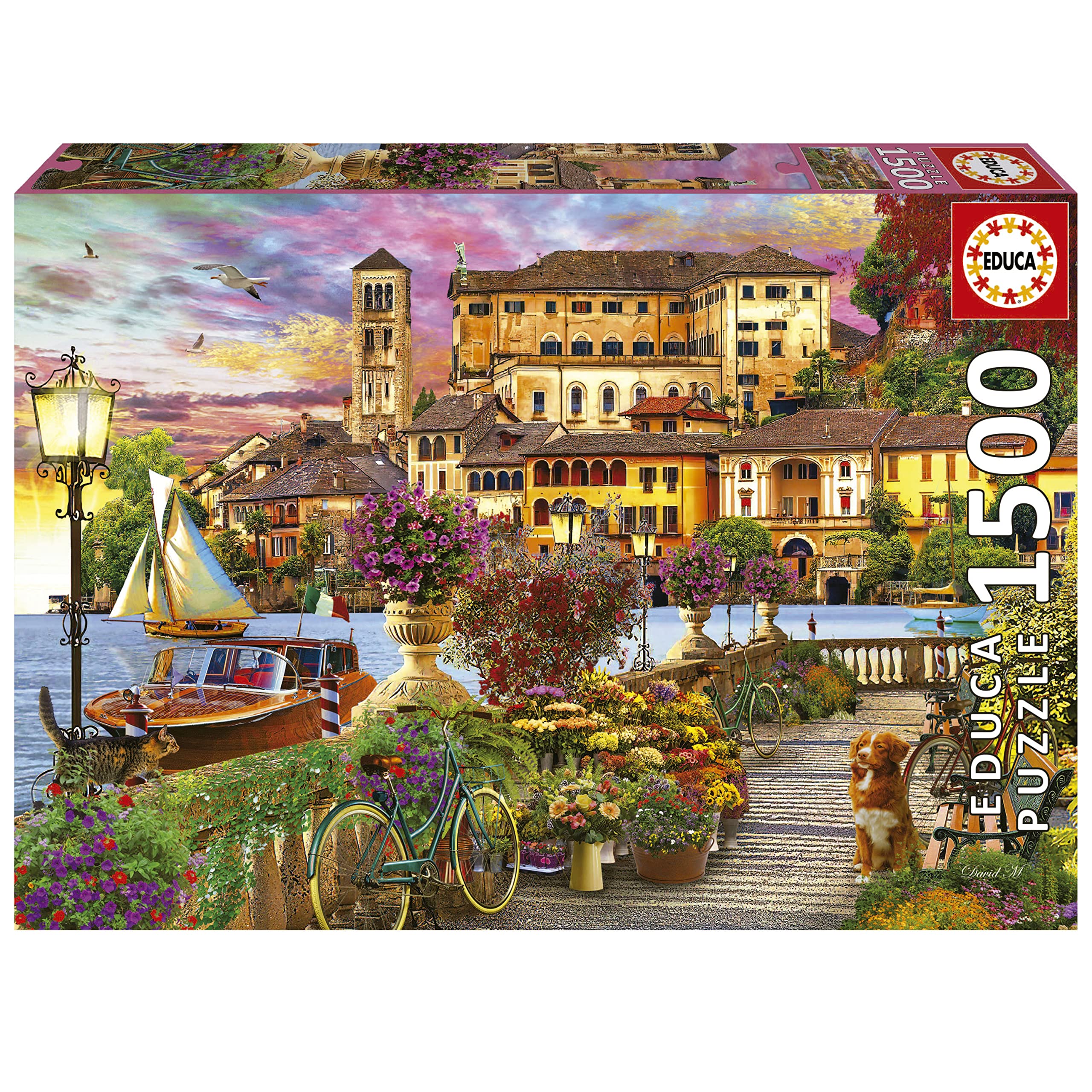 Educa - Puzzle de 1500 pièces pour Adultes | Prommenade Italienne. Mesure : 85 x 60 cm. Comprend Fix Puzzle Tail pour l'accrocher Une Fois l'assemblage terminé. +14 Ans (19562)