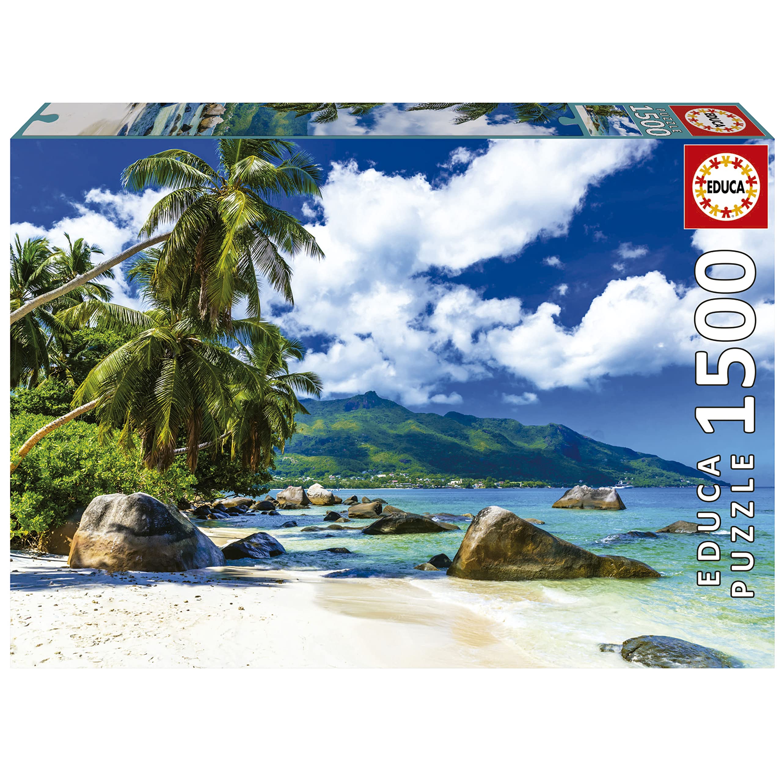 Educa - Puzzle 1500 Teile für Erwachsene | Seychellen, 1500 Teile Puzzle für Erwachsene und Kinder ab 14 Jahren, Landschaftspuzzle, Meer, Strand, Palmen (19564)