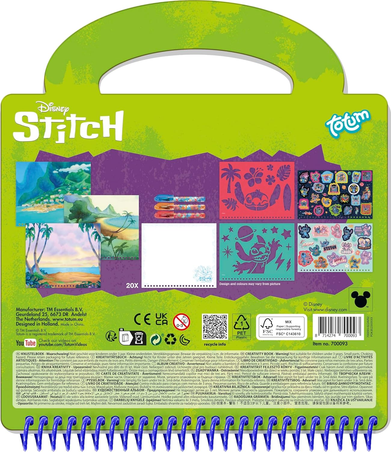 Activity-boek - 30-delige set voor kinderen, creatief entertainment - Inclusief mini-gelpennen, stickers, sjablonen