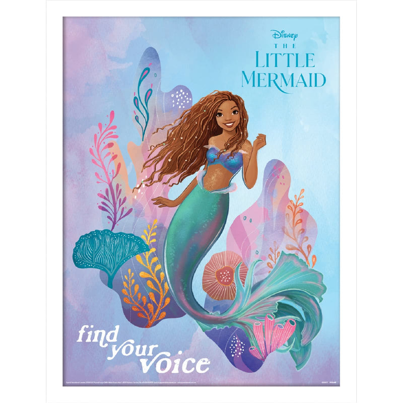 Pyramid International Disney The Little Mermaid Poster in Frame (Find Your Voice Design) Framed Wall Art for Living Room in 30x40cm Frame- Official Merchandise