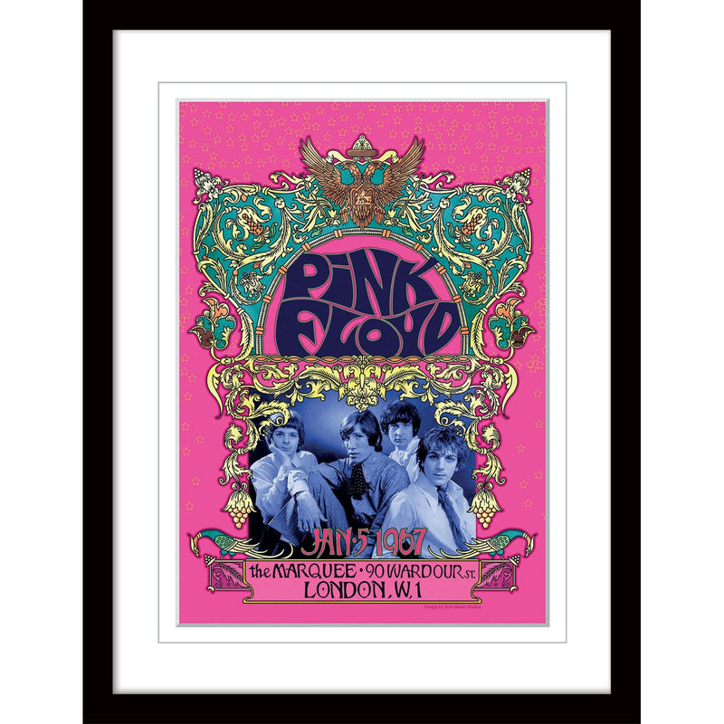 Pyramid International Pink Floyd Poster Framed Print Concert Poster Collector's Edition ('67 Gig with White Border Design) 30x40cm Frame - Official Merchandise,Multicolour,16 x 12 inches