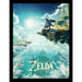 Pyramid International The Legend of Zelda Poster in Frame (Hyrule Skies Design) Wall Art in 30x40cm Poster Frame - Official Merchandise, Black