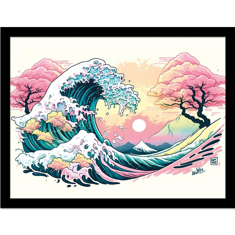 Wave Collection (Pastel Waves) 30 x 40cm Collector Print (Framed