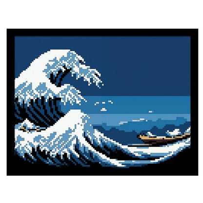 Wave Collection (8 Bit Waves) 30 x 40cm Collector Print (Framed