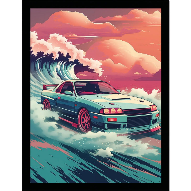 Pyramid International Wave Cars Hakosuka Framed Poster (40cm x 30cm) (Multicoloured) 40cm x 30cm Multicoloured