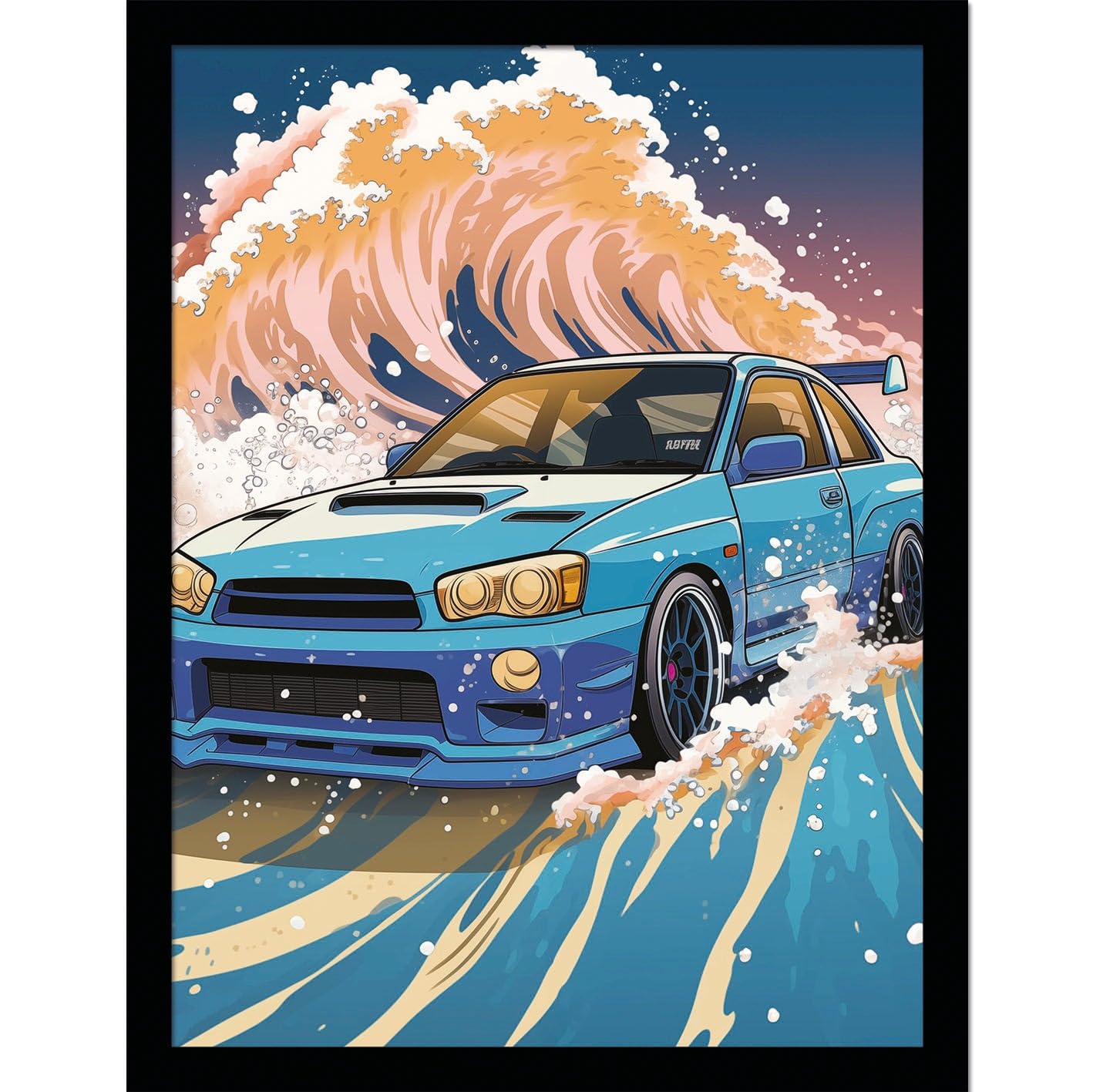 Wave Collection (Wave Cars Scooby) 30 x 40cm Collector Print (Framed)