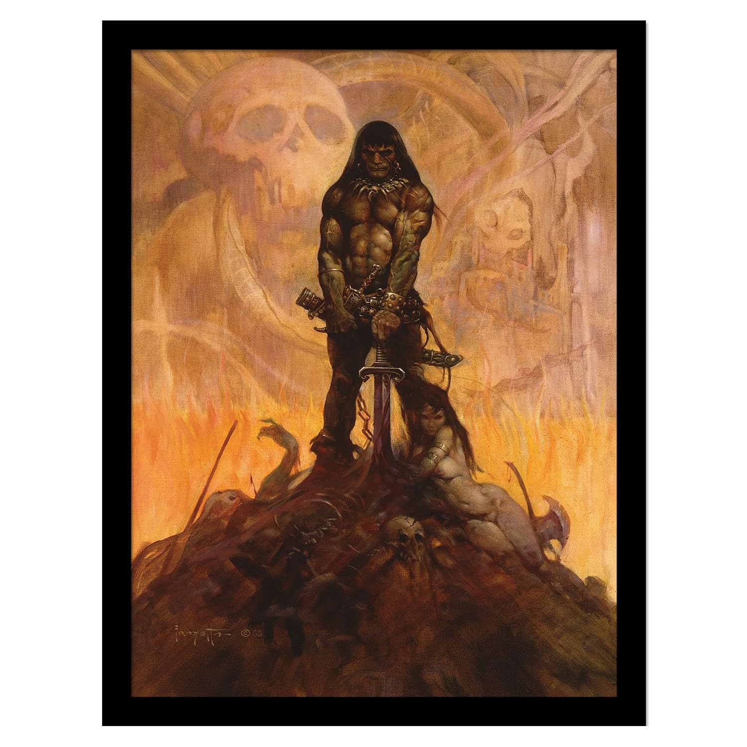 Frazetta (Barbarian) 30 x 40cm Collector Print (Framed)