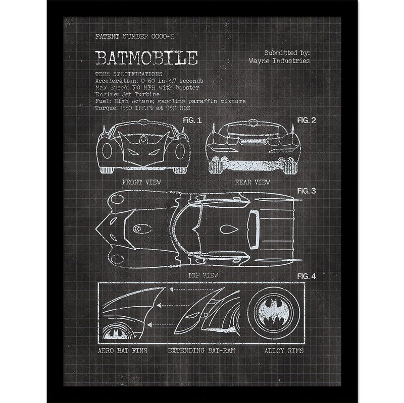 Batman (Batmobile Patent) Collector Print (Framed)