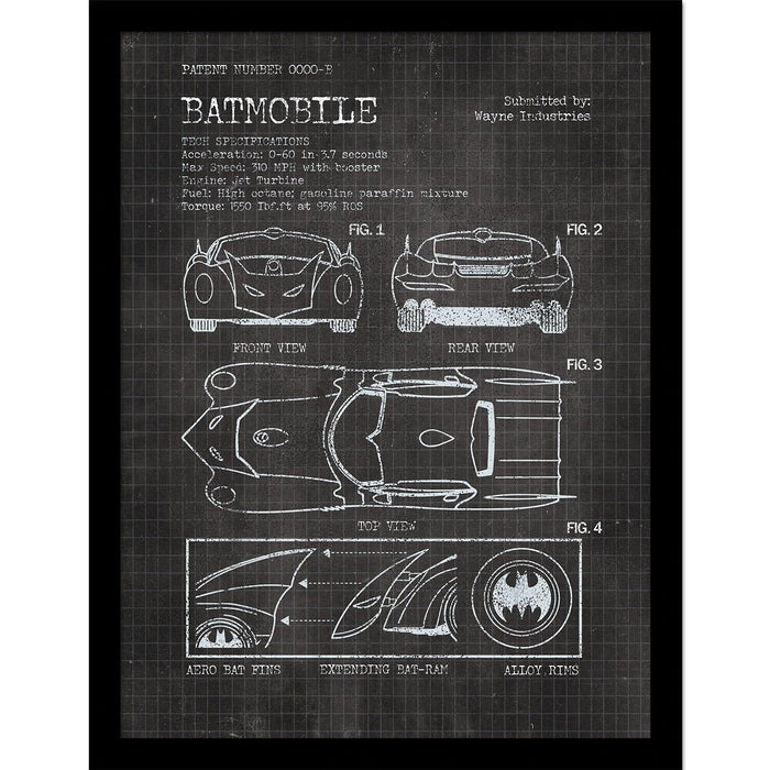 Batman (Batmobile Patent) Collector Print (Framed)