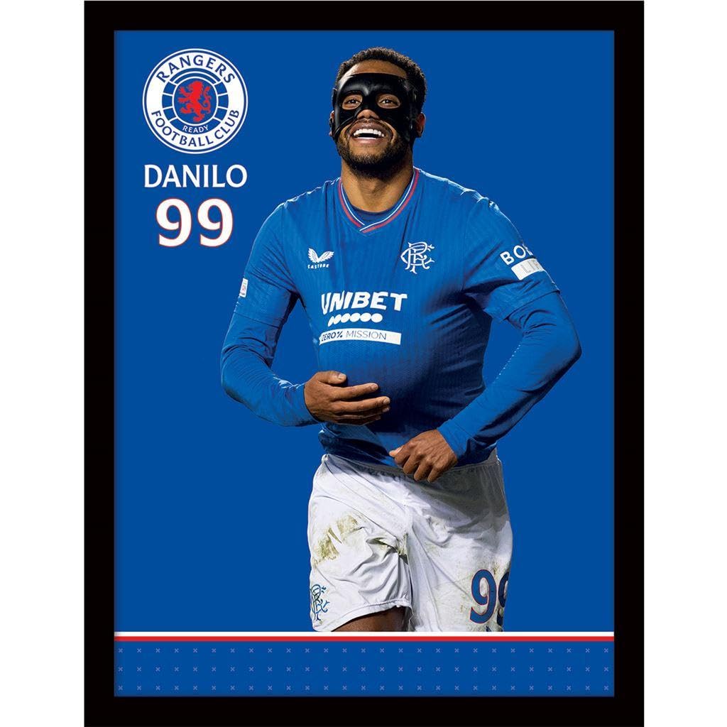 Danilo Mask Rangers FC Collector Print (Framed Plexi)
