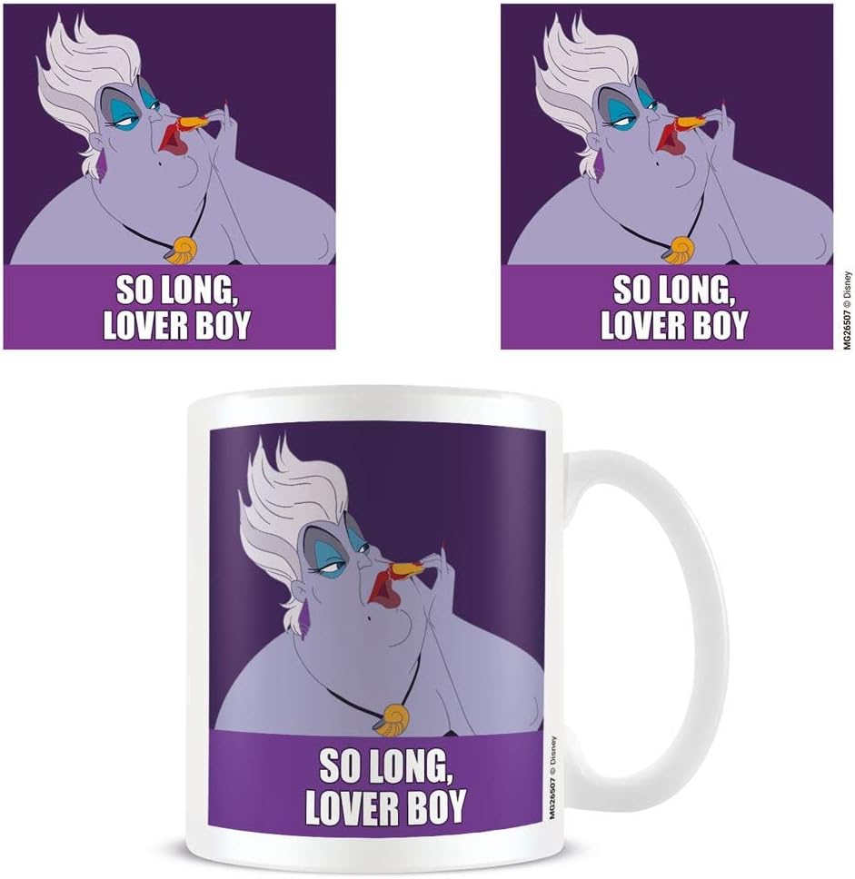 Disney Meme The Little Mermaid Ursula Ceramic Mug in Presentation Gift Box (So Long, Lover Boy Design) 11oz - Official Merchandise