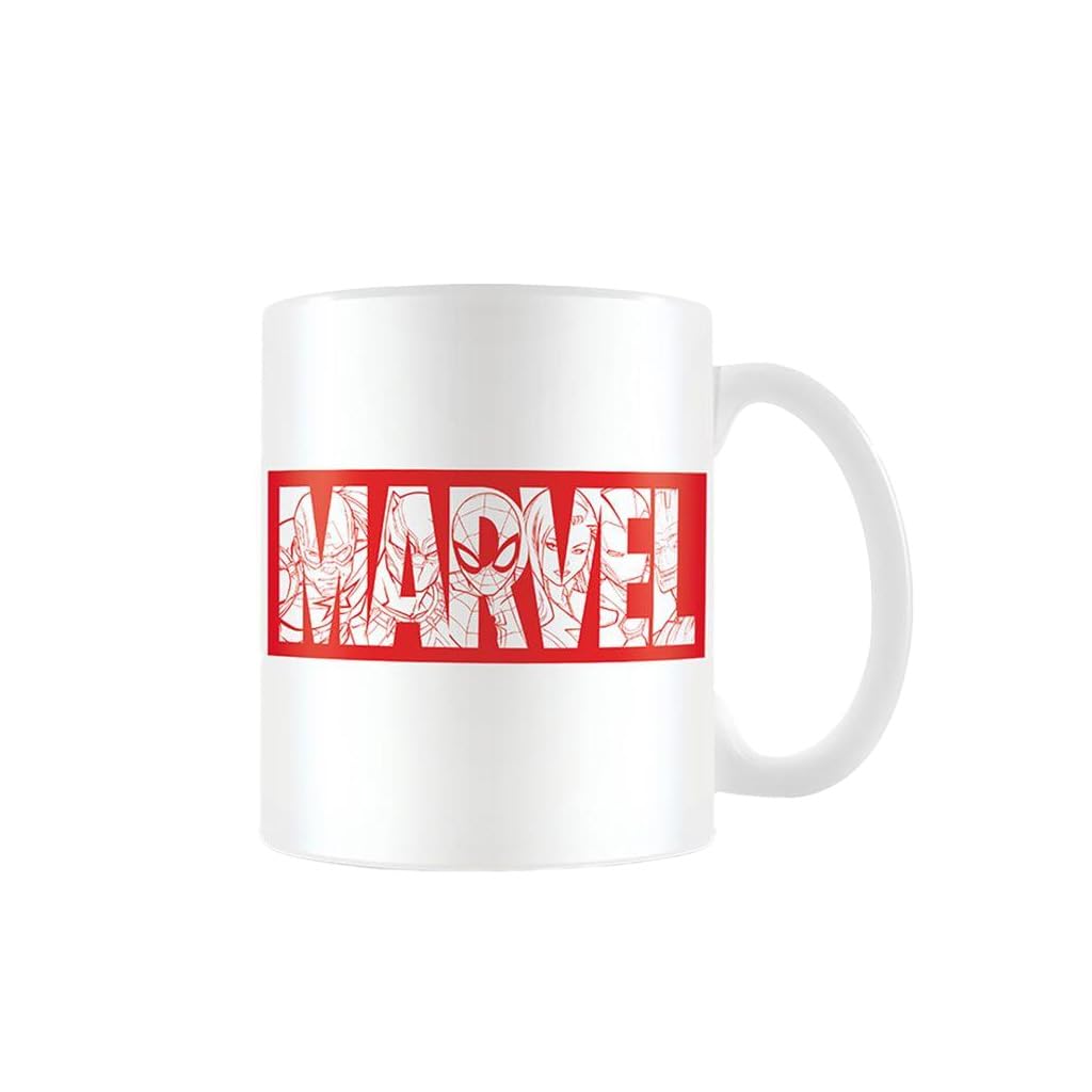 Marvel Tasse mit Charakter-Logo, Einheitsgröße, Weiß/Rot One Size Weiß/Rot