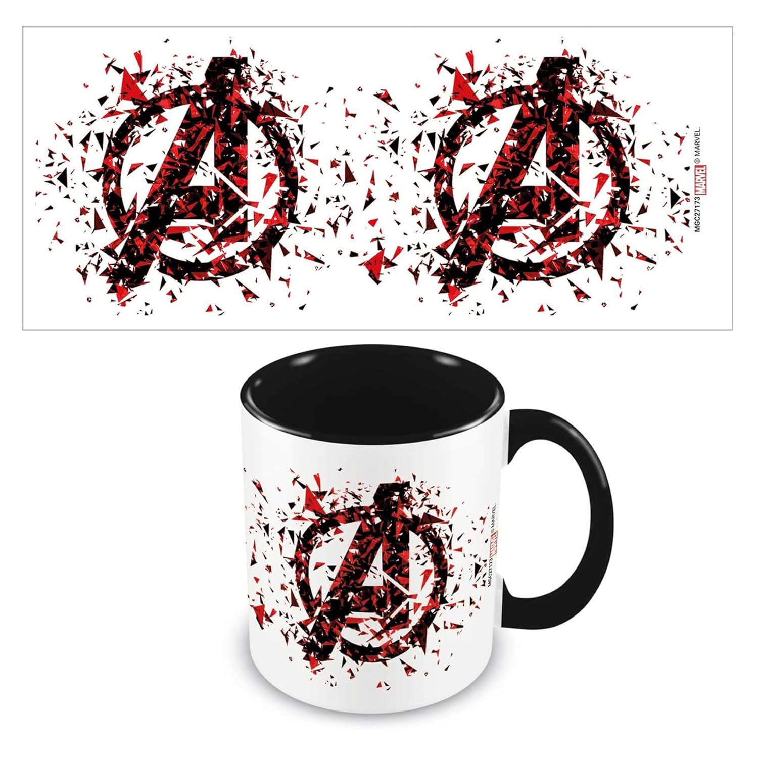 Pyramid International Tazza Marvel Avengers in confezione regalo (logo frantumato) in ceramica da 311,8 ml, prodotto ufficiale, Pyramid International Marvel Avengers Mug en céramique avec coffret cadeau Motif logo brisé 325 ml Produit officiel, Pyramid In
