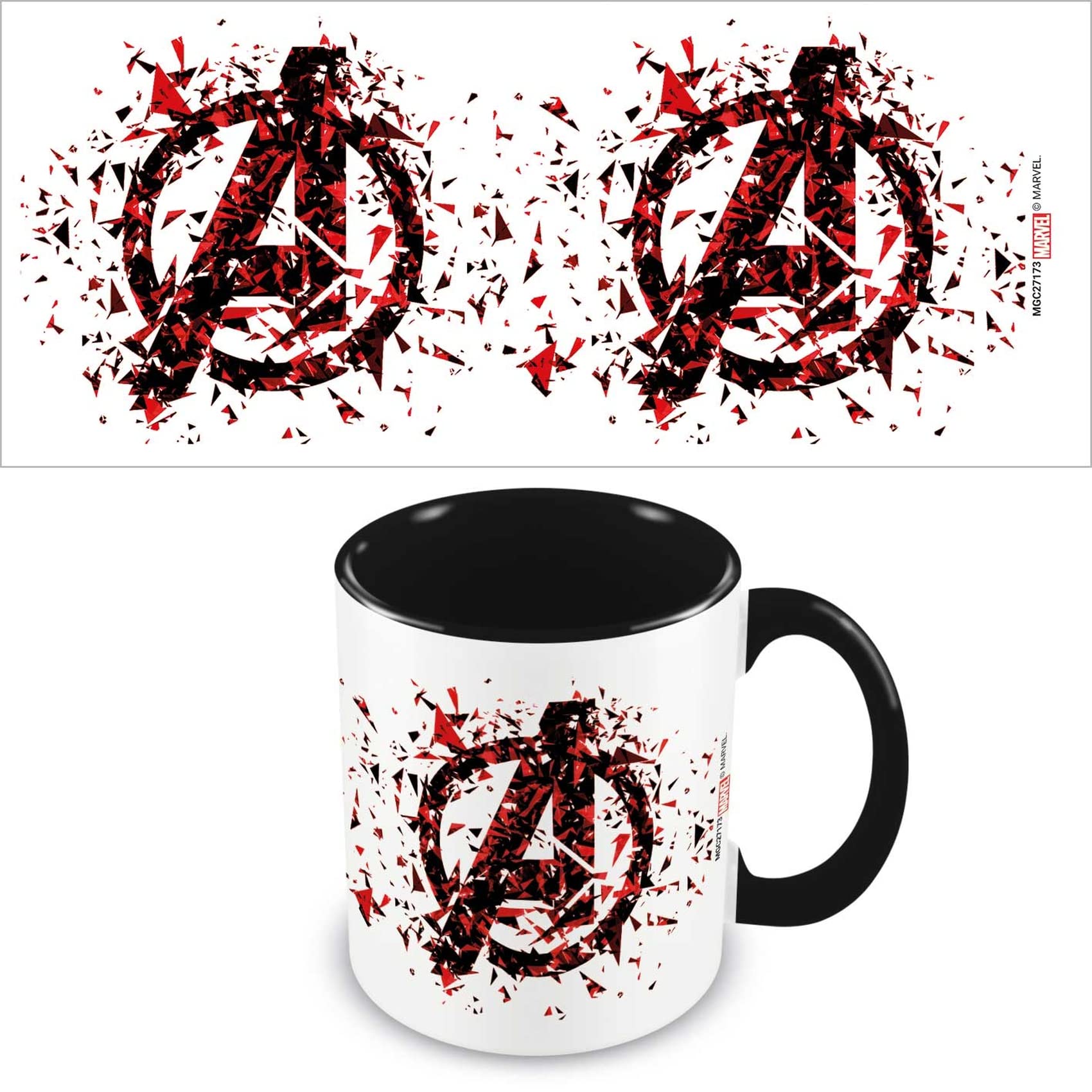 Pyramid International Tazza Marvel Avengers in confezione regalo (logo frantumato) in ceramica da 311,8 ml, prodotto ufficiale, Pyramid International Marvel Avengers Mug en céramique avec coffret cadeau Motif logo brisé 325 ml Produit officiel, Pyramid In