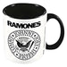 Pyramid International The Ramones Mug in Presentation Gift Box (Black and White Logo Design) 11oz Ceramic White Mug, Black Inside, Black Handle - Official Merchandise