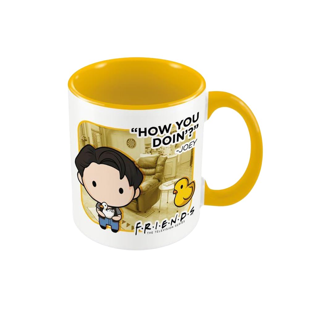 Friends How You Doin? Chibi Joey Tasse (Einheitsgröße) (weiß/gelb) One Size Weiß/Gelb