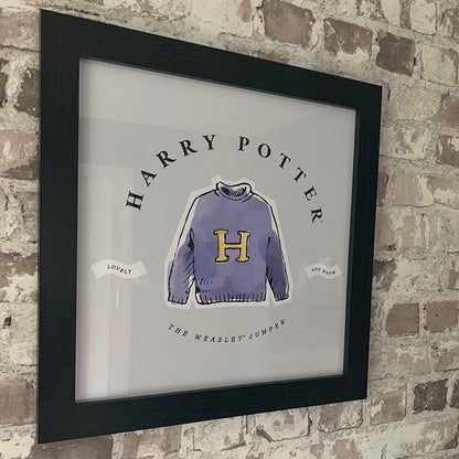 Pyramid International HARRY POTTER Framed Print Weasley Jumper Design 30cm x 30cm - Official Merchandise H Jumper