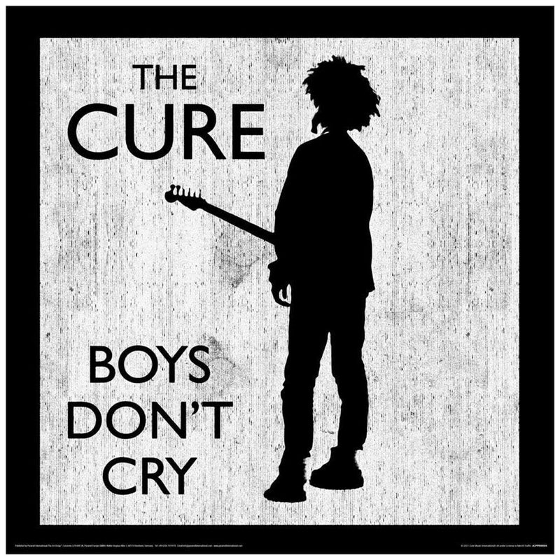 The Cure - Aufdruck "Boys Don't Cry" 30,5 cm x 30,5 cm Schwarz/Grau