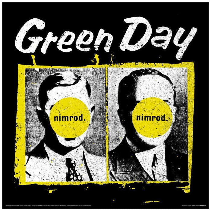 Green Day Nimrod Album Cover Print (30.5cm x 30.5cm) (Black/White/Yellow) 30.5cm x 30.5cm Black/White/Yellow