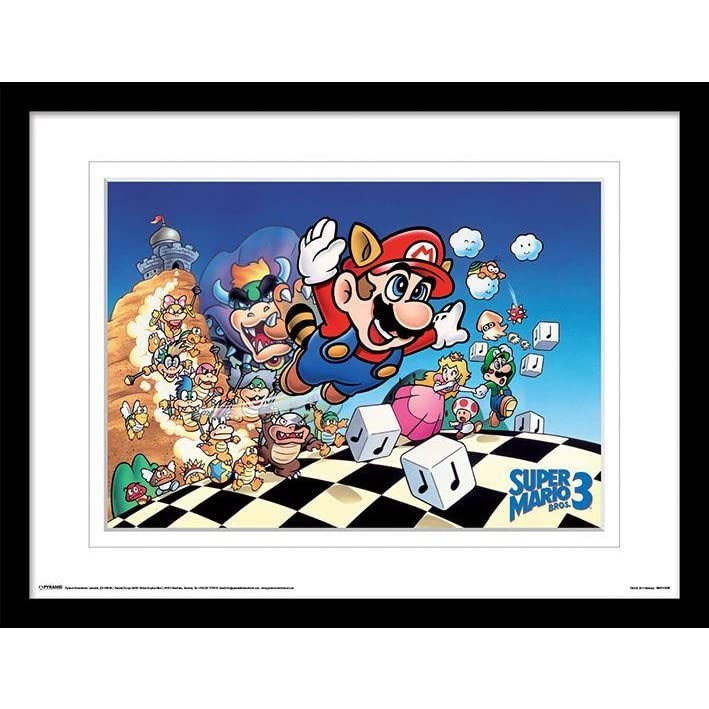 Super Mario Bros – Character Design Print (40 cm x 30 cm) (White, Blue, Black), White, Blue, Black, 40 cm x 30 cm