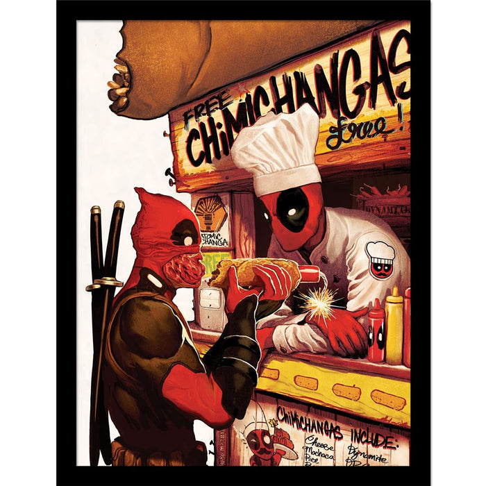 Deadpool (Explosive Hot Dog) Collector Print (Framed)