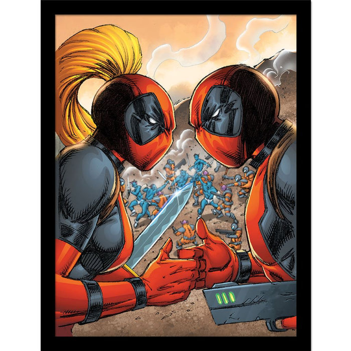 Deadpool (Deadpool Vs Lady Deadpool) Collector Print (Framed)