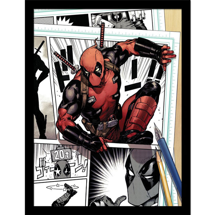 Deadpool (Comic Style) Collector Print (Framed)