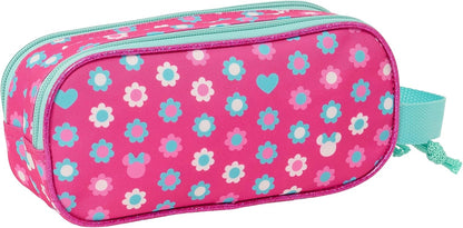 Safta Minnie Mouse 3D – Double 3D Pencil Case, Children's Pencil Case, Ideal for School Age Children, Comfortable and Versatile, Quality and Resistance, 21 x 6 x 8 cm, Pink, Pink, Estándar, Casual