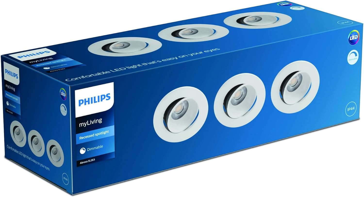 Philips Abrosa Inbouwspot LED 3x9W/650lm Rond Wit
