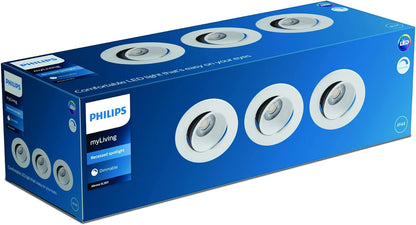 Philips Abrosa Inbouwspot LED 3x9W/650lm Rond Wit