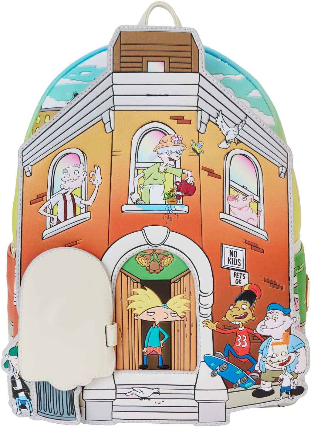 Loungefly Hey Arnold! Sunset Arms Boarding House Mini Backpack, Multi