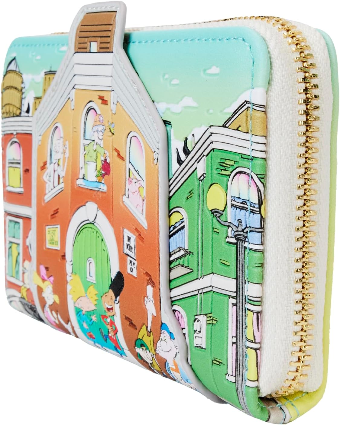 Loungefly Hey Arnold Sunset Arms Boarding House Zip Around Wallet, Multicolor, Zip Around Wallet