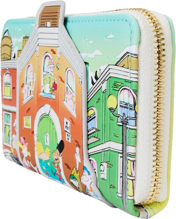 Loungefly Hey Arnold Sunset Arms Boarding House Zip Around Wallet, Multicolor, Zip Around Wallet