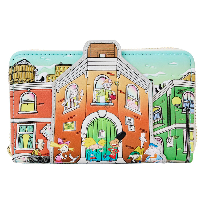 Loungefly Hey Arnold Sunset Arms Boarding House Zip Around Wallet, Multicolor, Zip Around Wallet