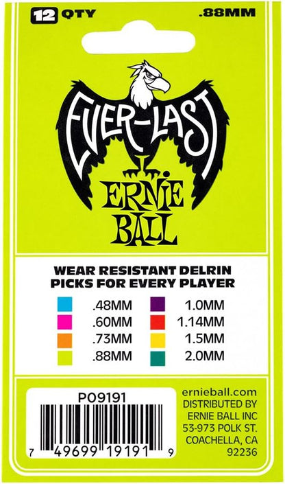 Plettri 9191 Plettri Everlast Green .88Mm