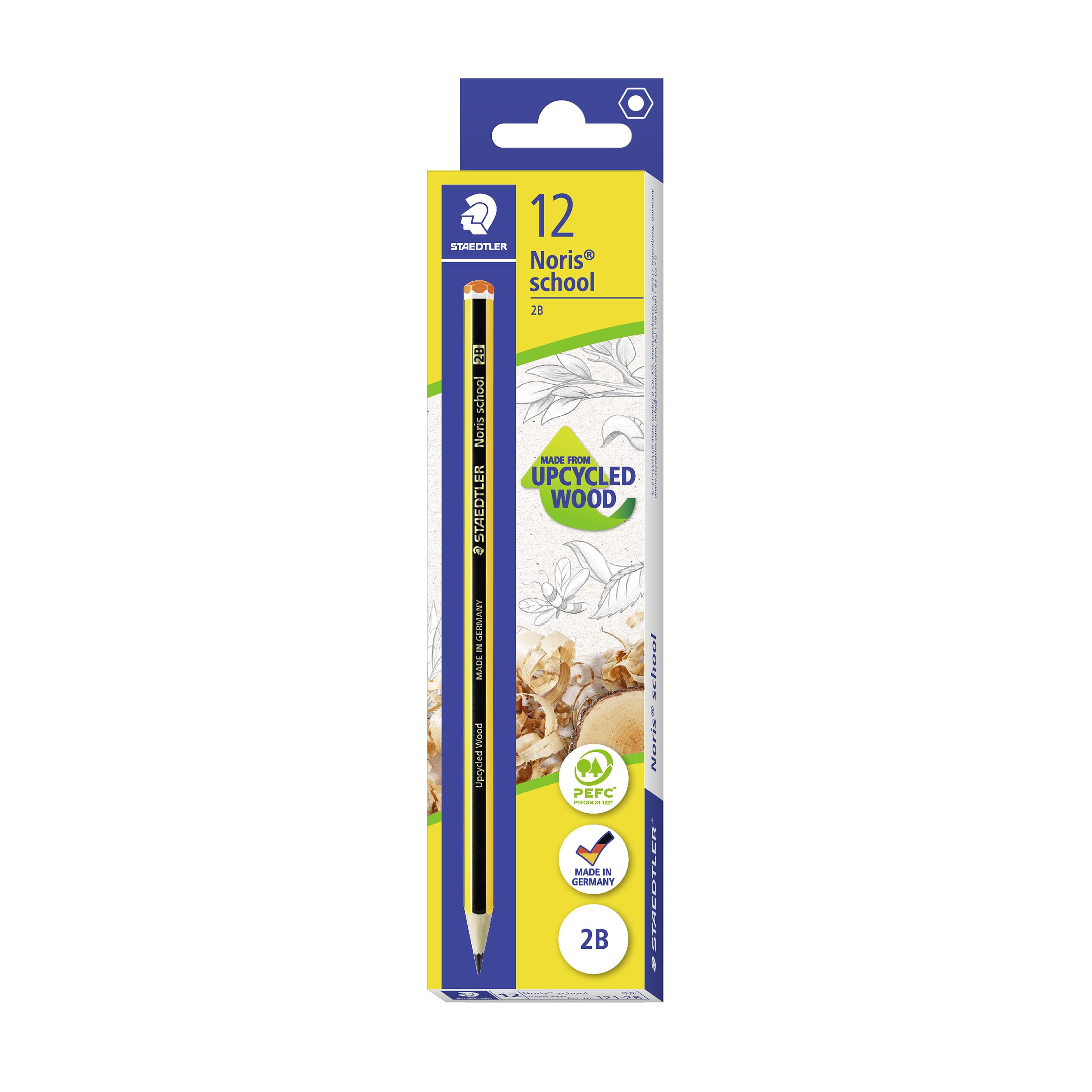 STAEDTLER 121-2B Noris School Graphite Pencils - 2B Degree (Pack of 12 Pencils