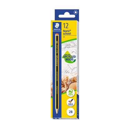 STAEDTLER 121-2B Noris School Graphite Pencils - 2B Degree (Pack of 12 Pencils