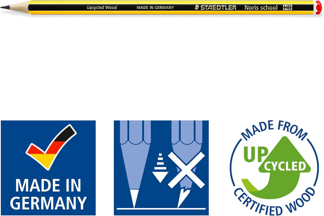 STAEDTLER 121-HB Noris School Graphite Pencils - HB Degree (Pack of 12 Pencils