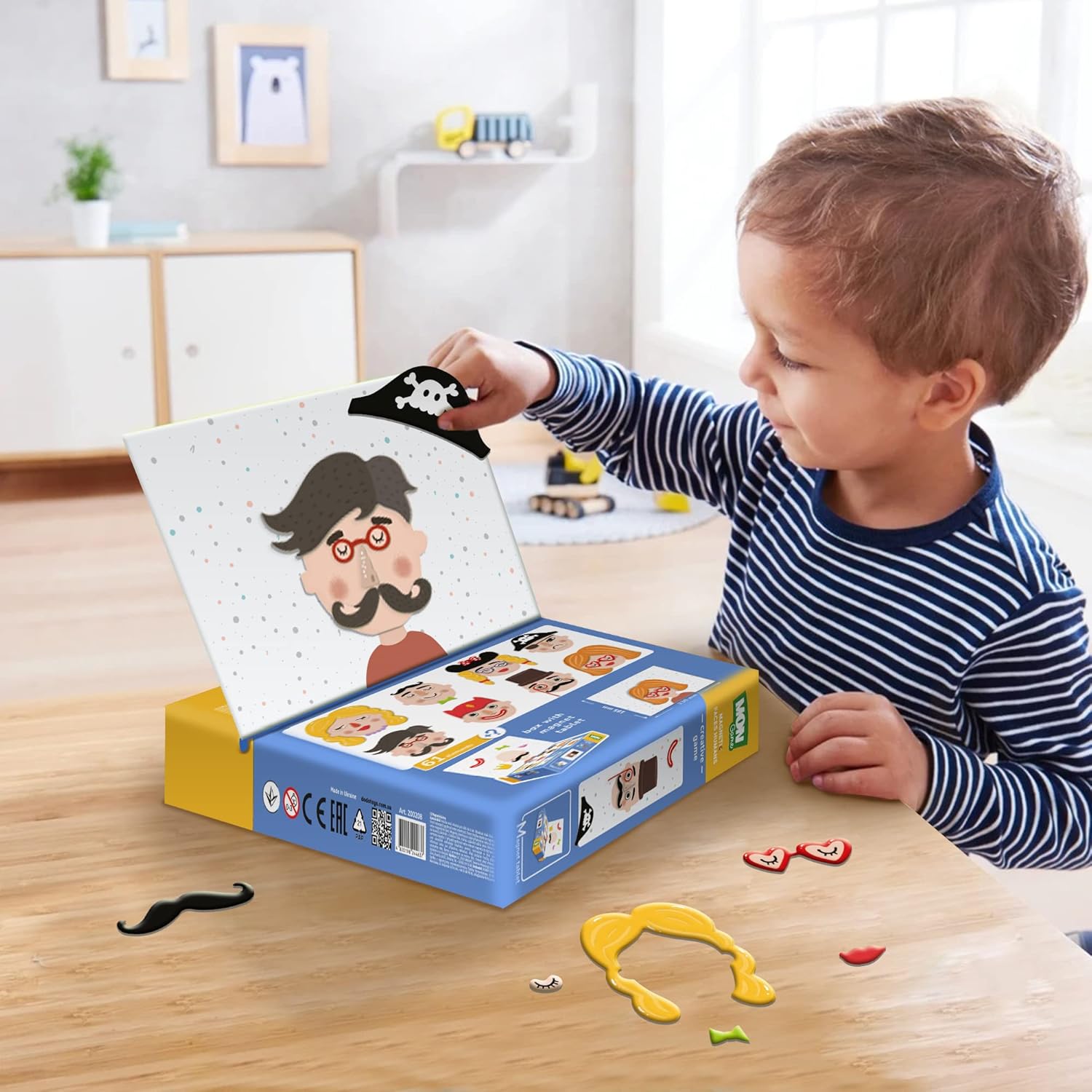 Magnetic Creative Game Human Faces for Kids 3 year olds and up Magnetic Board with Magnetic Elements Dodo Perfect Educational Detailed Gift for Boys and Girls