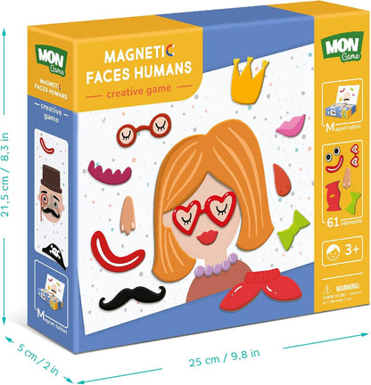 Magnetic Creative Game Human Faces for Kids 3 year olds and up Magnetic Board with Magnetic Elements Dodo Perfect Educational Detailed Gift for Boys and Girls