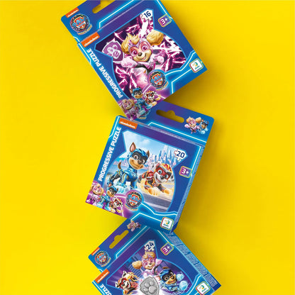 PAW Patrol Mighty Movie Progressive Puzzle, 20 Pieces, Ages 3+, Chase and Marshall Design, Boys and Girls Jigsaw