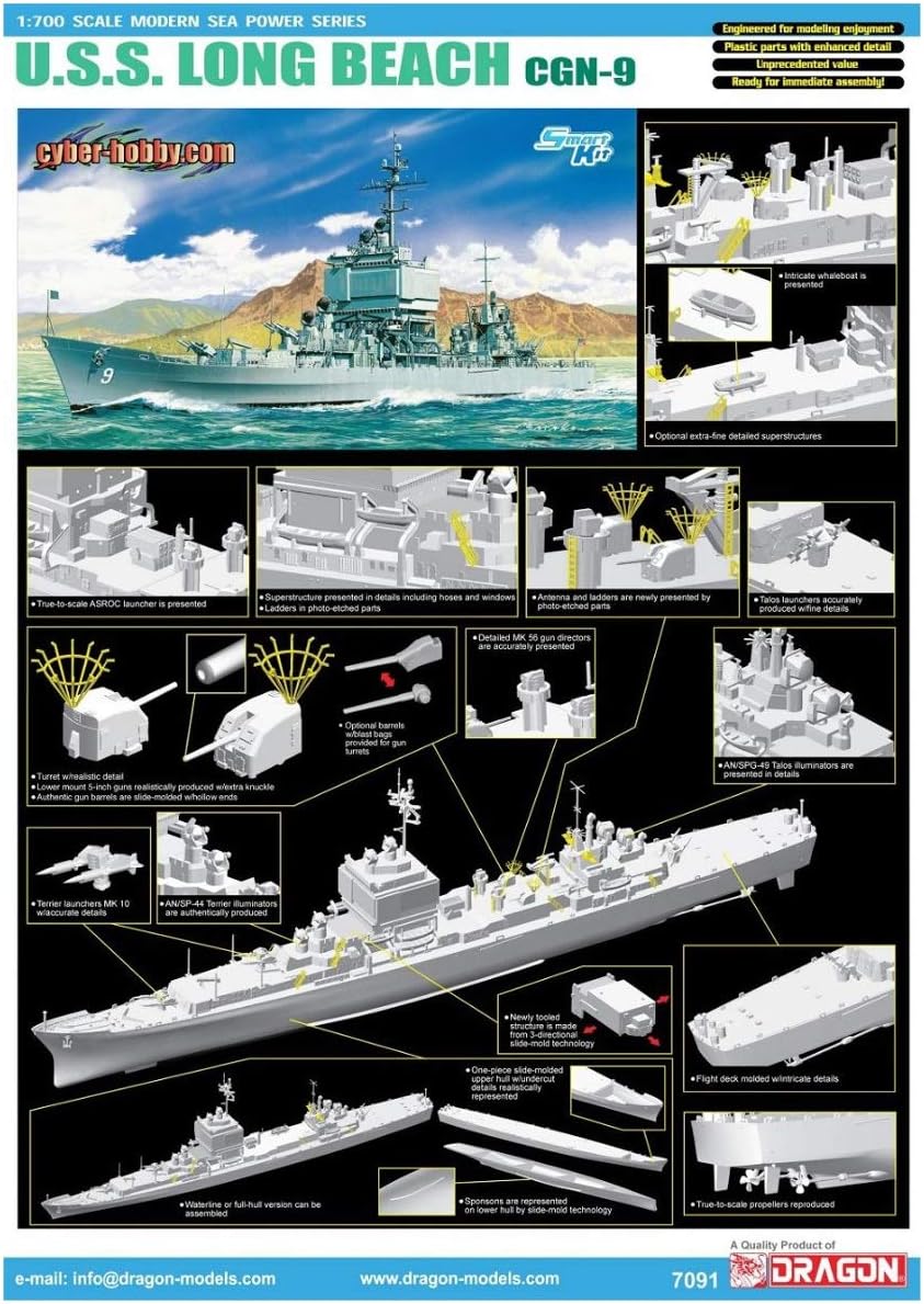 Dragon - 1/700 U.S.S. Long Beach Cgn-9