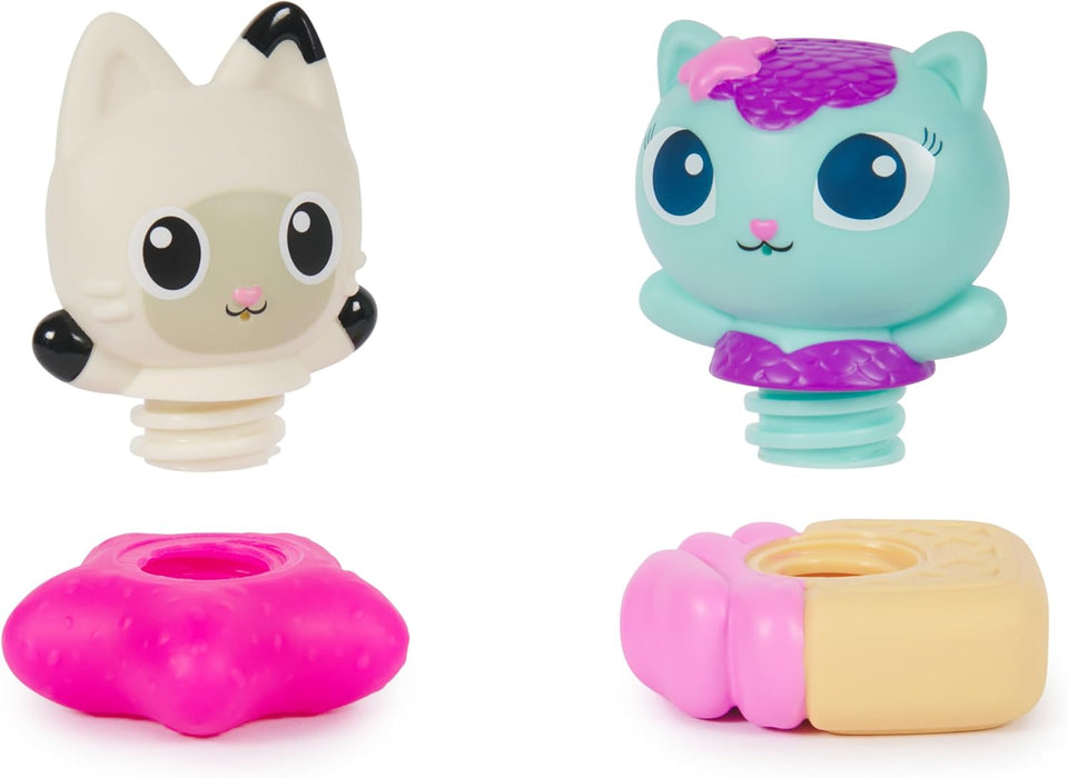 Gabby's Dollhouse: Gabby Cat Bath Squirters, Mercat and Pandy Paws Floating Toddler Bath Toys for Girls and Boys Aged 3 and up