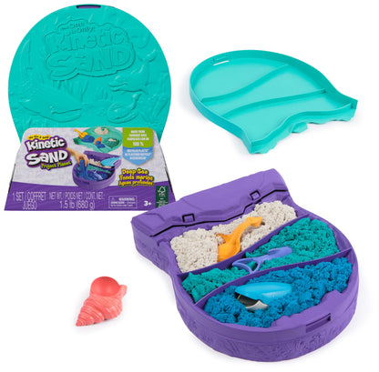 Kinetic Sand, Project Planet Deep Sea with 680g Play Sand & Sea Creature Tools, Sustainably Minded Materials, Sensory Toys for Kids